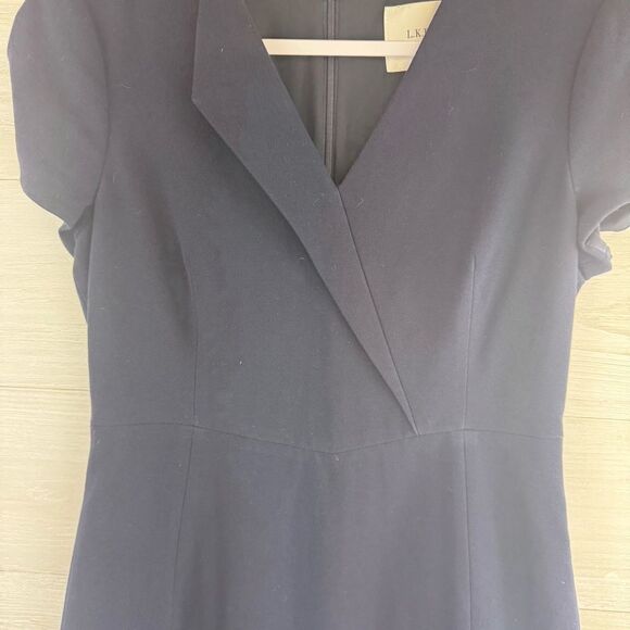 L.K. Bennett Eline Single Lapel Short Sleeve Sheath Midi Dress - Picture 3 of 6